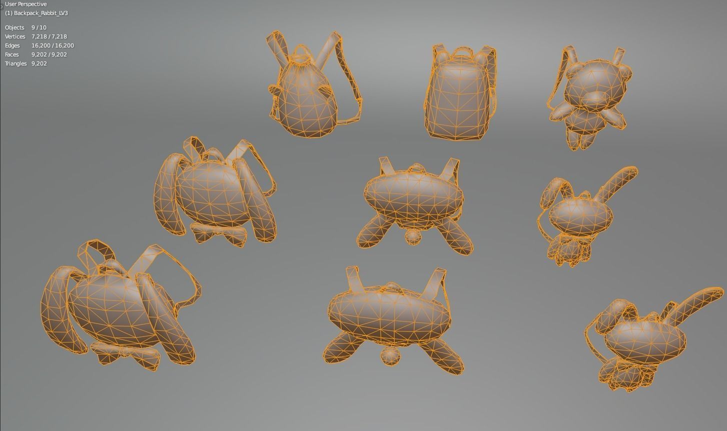 bag 9x Rabbit usefulfood Backpack 3D model_7