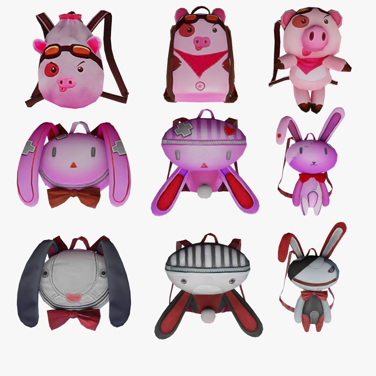 bag 9x Rabbit usefulfood Backpack 3D model_1