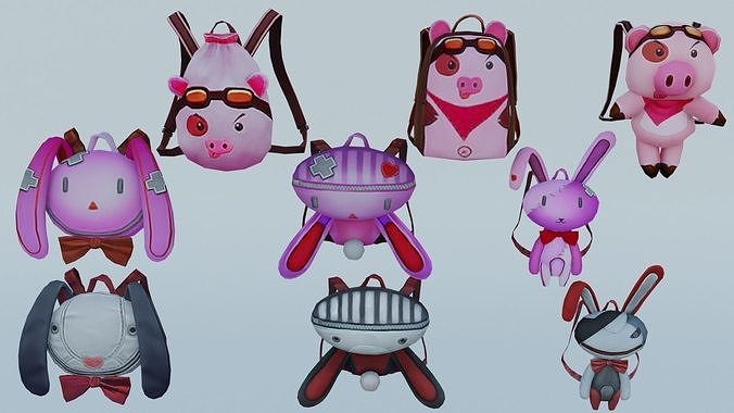 bag 9x Rabbit usefulfood Backpack 3D model