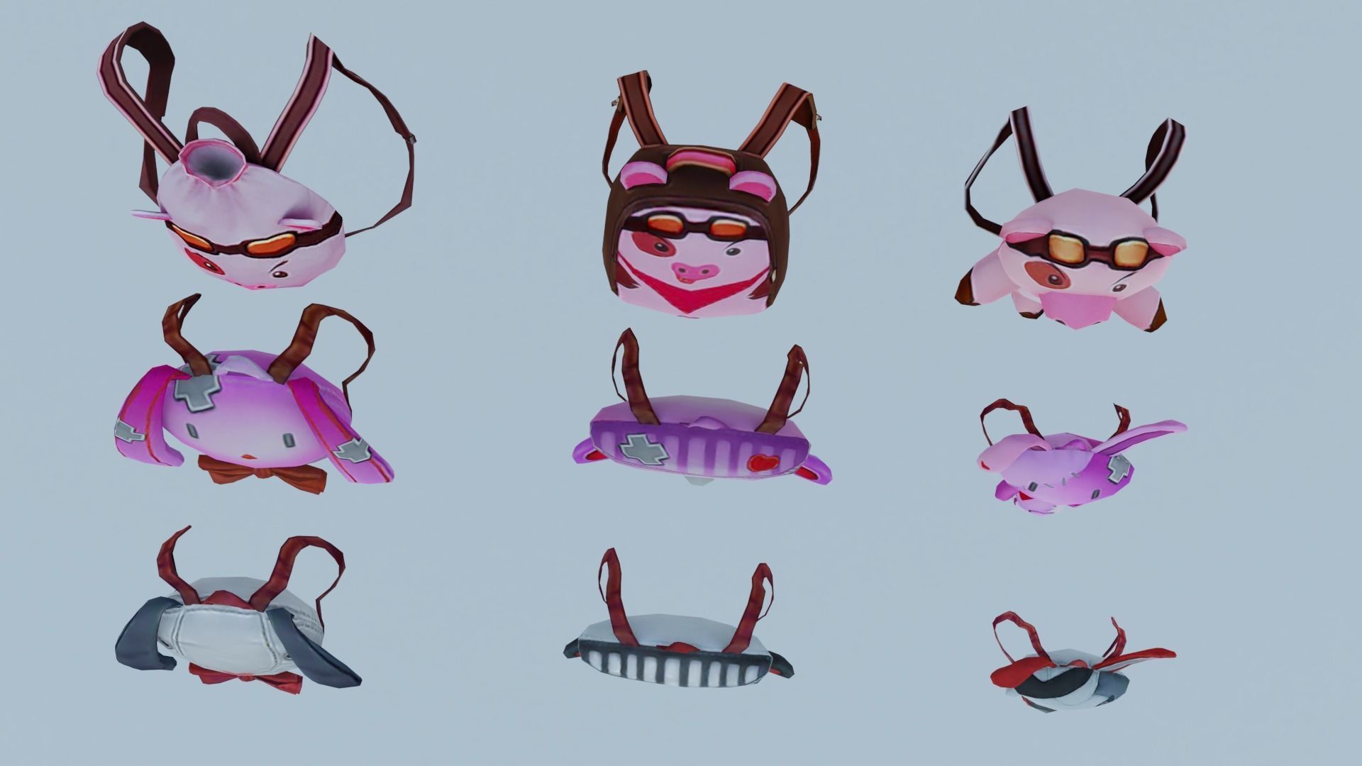 bag 9x Rabbit usefulfood Backpack 3D model_3