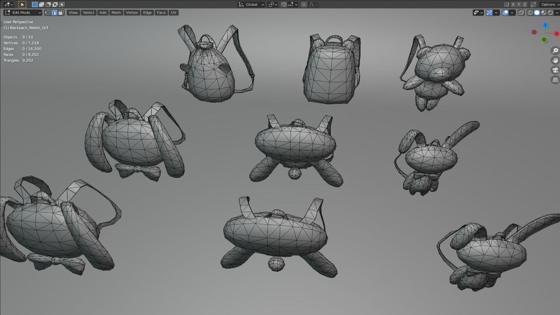 bag 9x Rabbit usefulfood Backpack 3D model_5