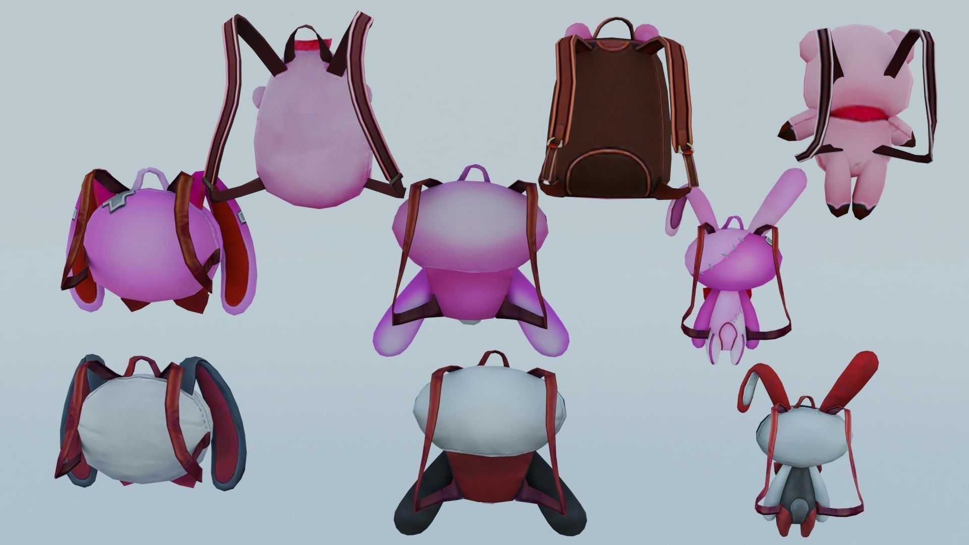 bag 9x Rabbit usefulfood Backpack 3D model_2
