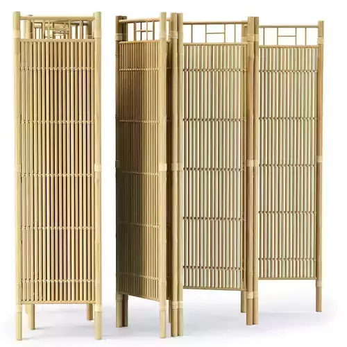 Madam Stoltz Bamboo Folding Screen 