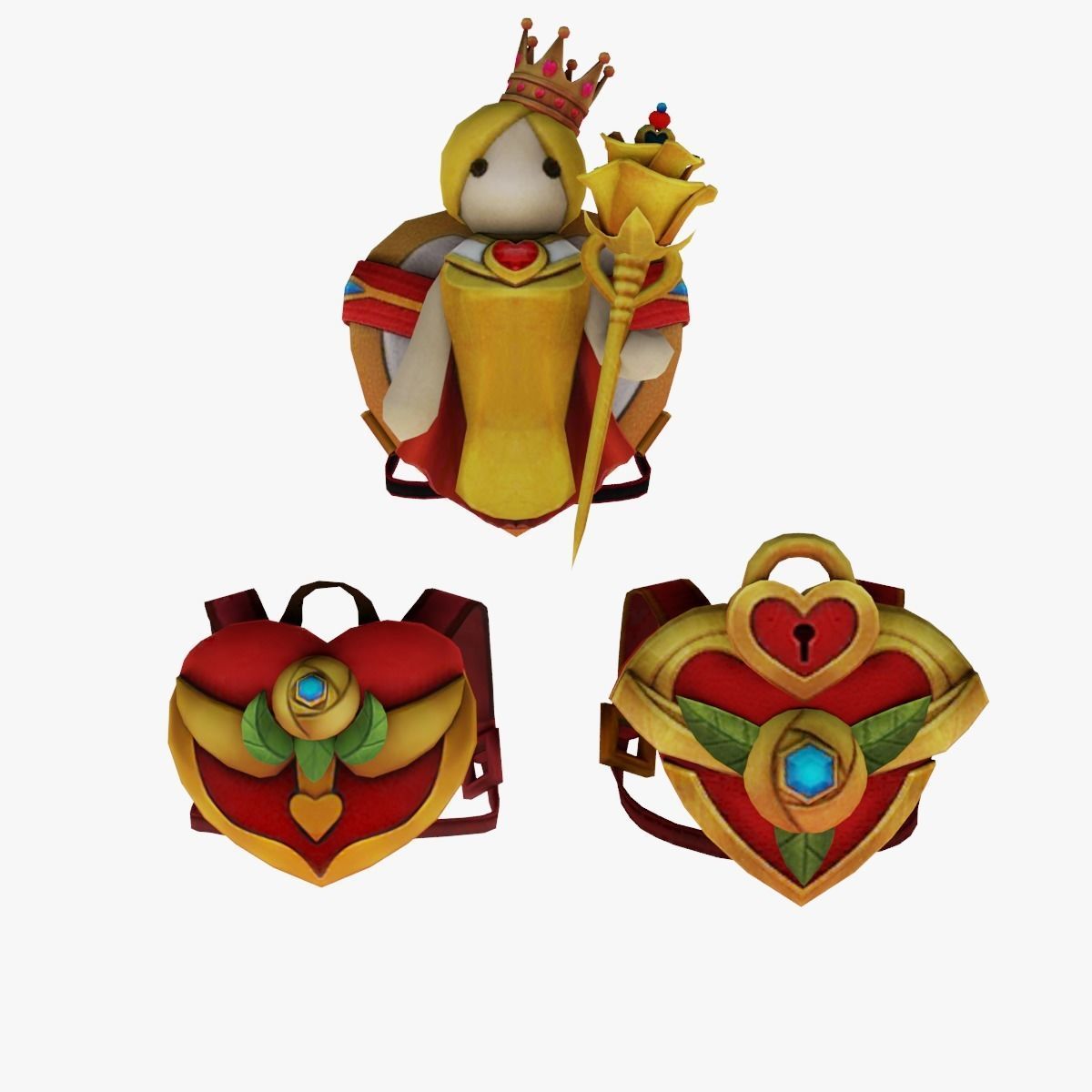 bag 3x valentine Backpack 3D model_1