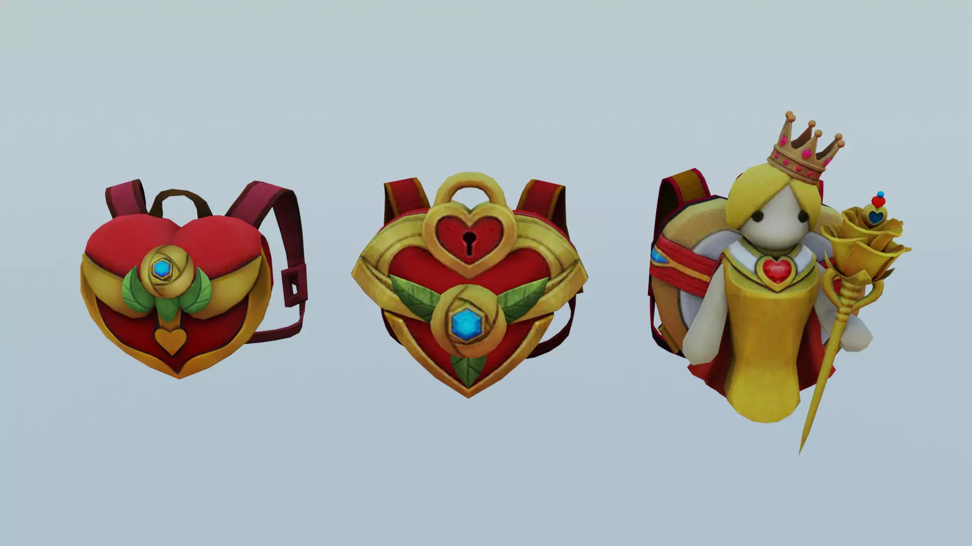 bag 3x valentine Backpack 3D model_0