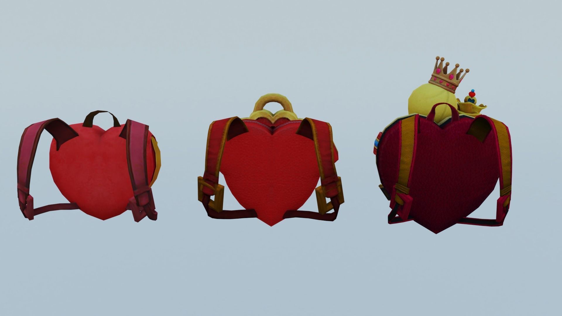 bag 3x valentine Backpack 3D model_2