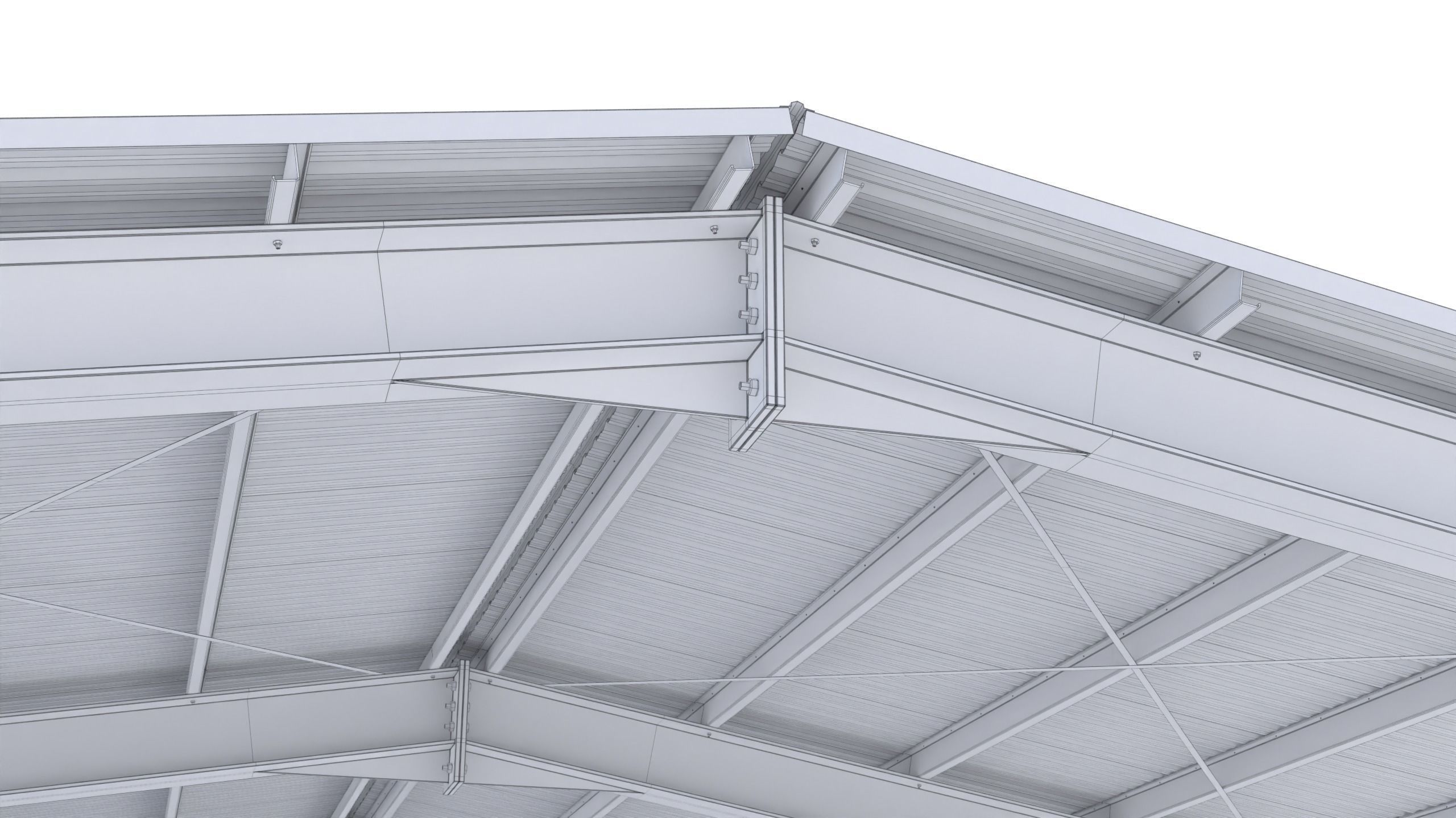 Large Open Metal Shed 3D model_12
