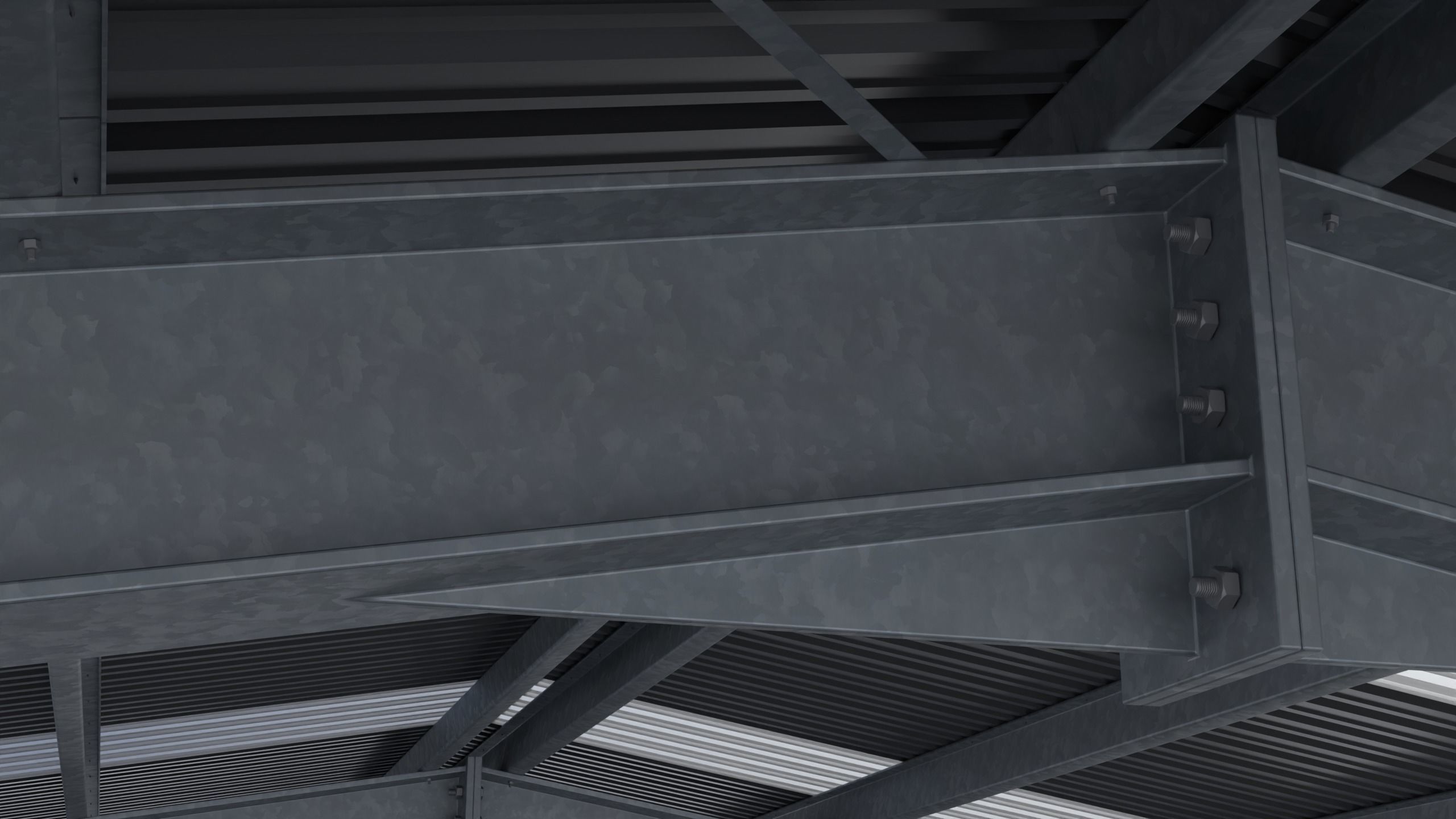 Large Open Metal Shed 3D model_6