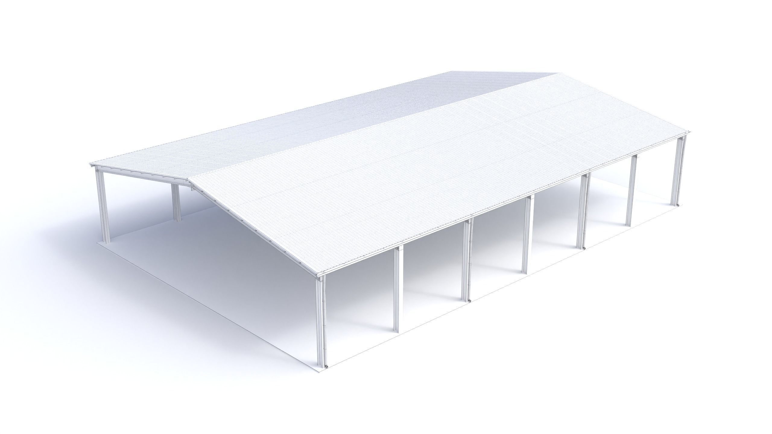 Large Open Metal Shed 3D model_10