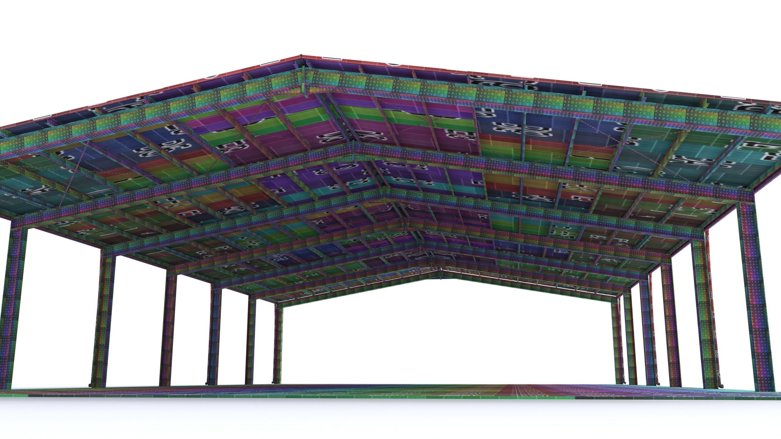 Large Open Metal Shed 3D model_15