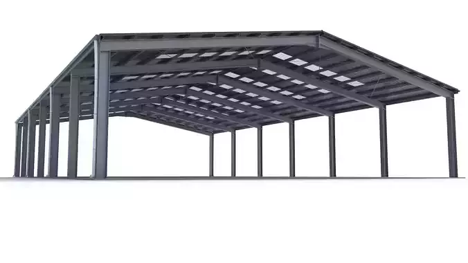 Large Open Metal Shed 3D model