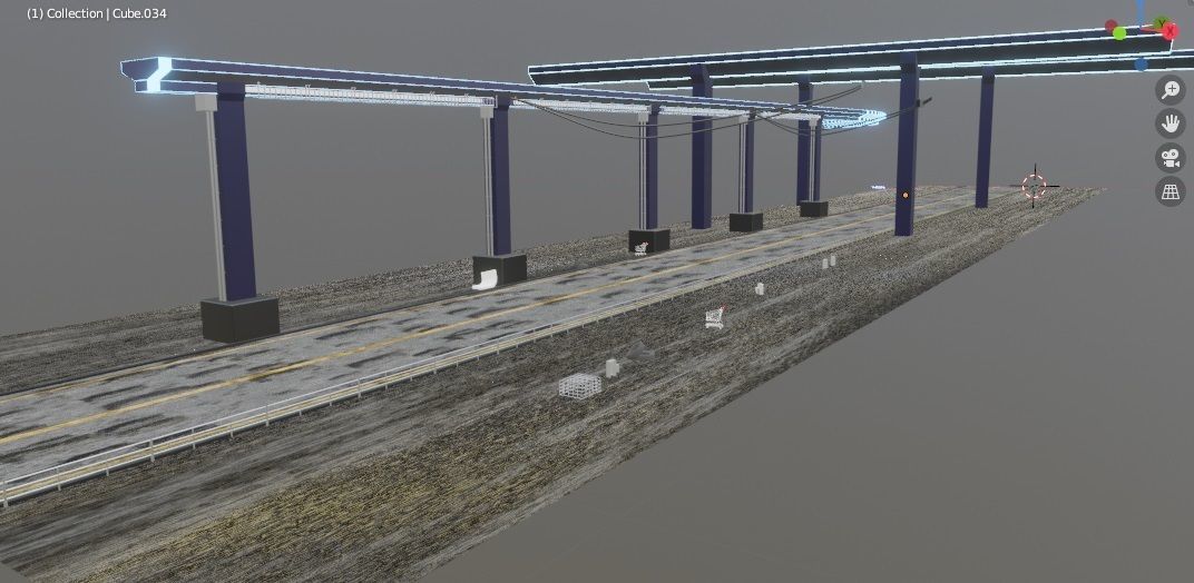 Cyberpunk city Low-poly 3D model_6