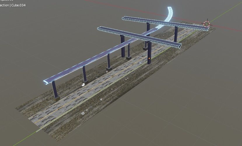 Cyberpunk city Low-poly 3D model_5