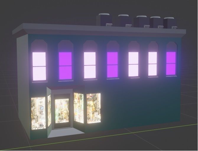 Cyberpunk city Low-poly 3D model_9