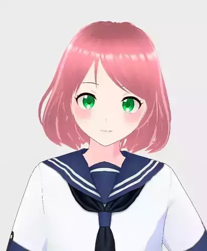 Umiko Model sailor girl in school uniform