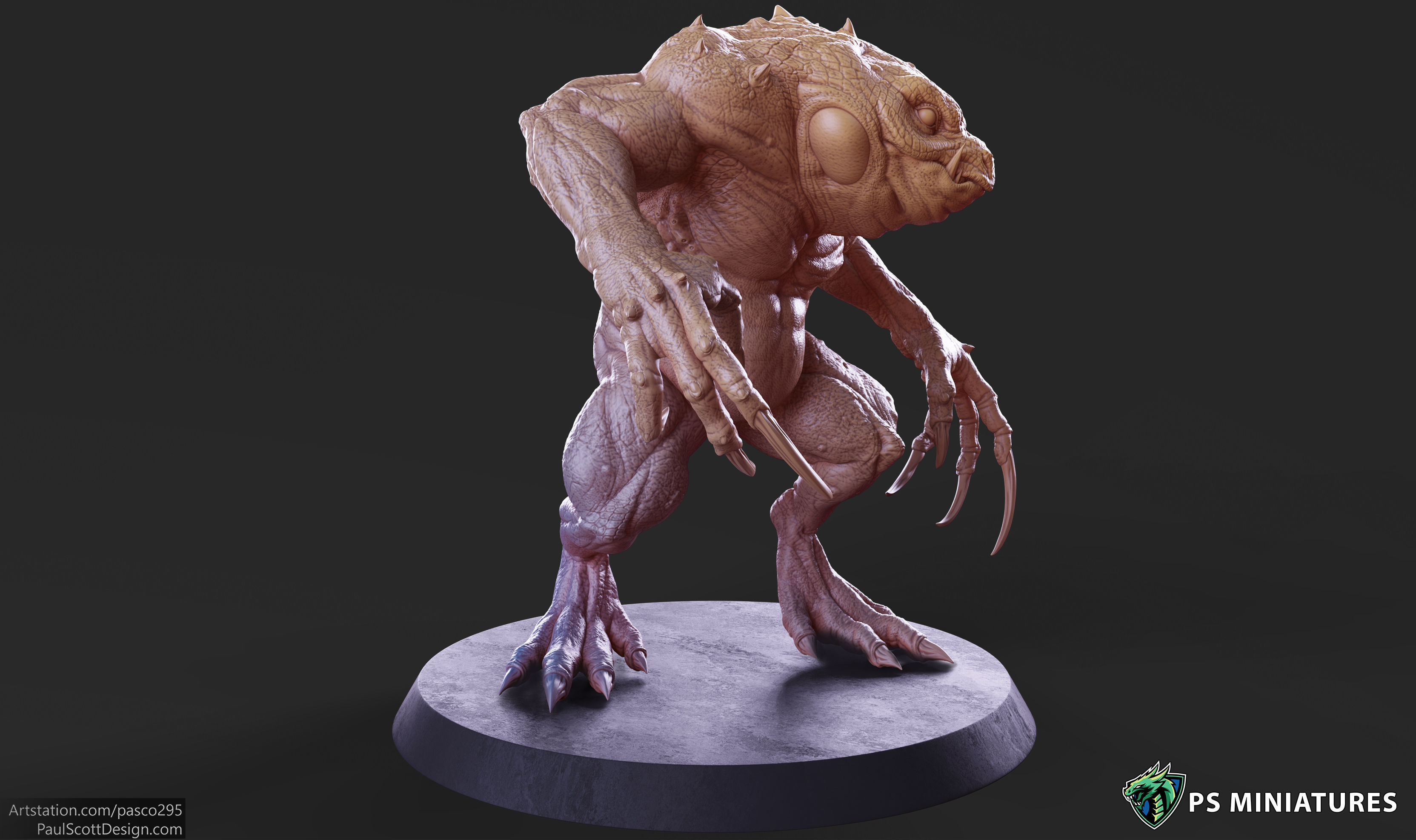 Slaad Lizardman - Pose 1 3D print model_11