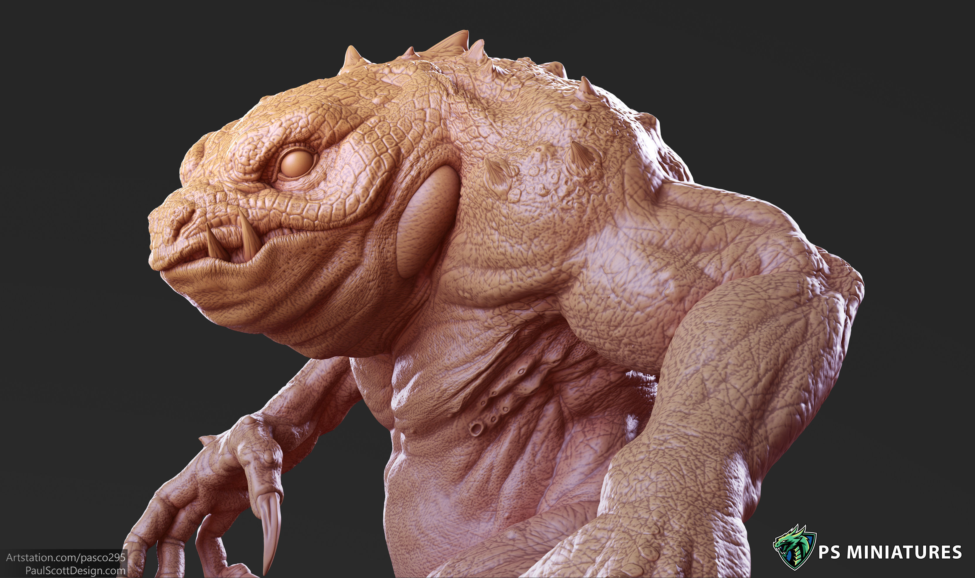 Slaad Lizardman - Pose 1 3D print model_2