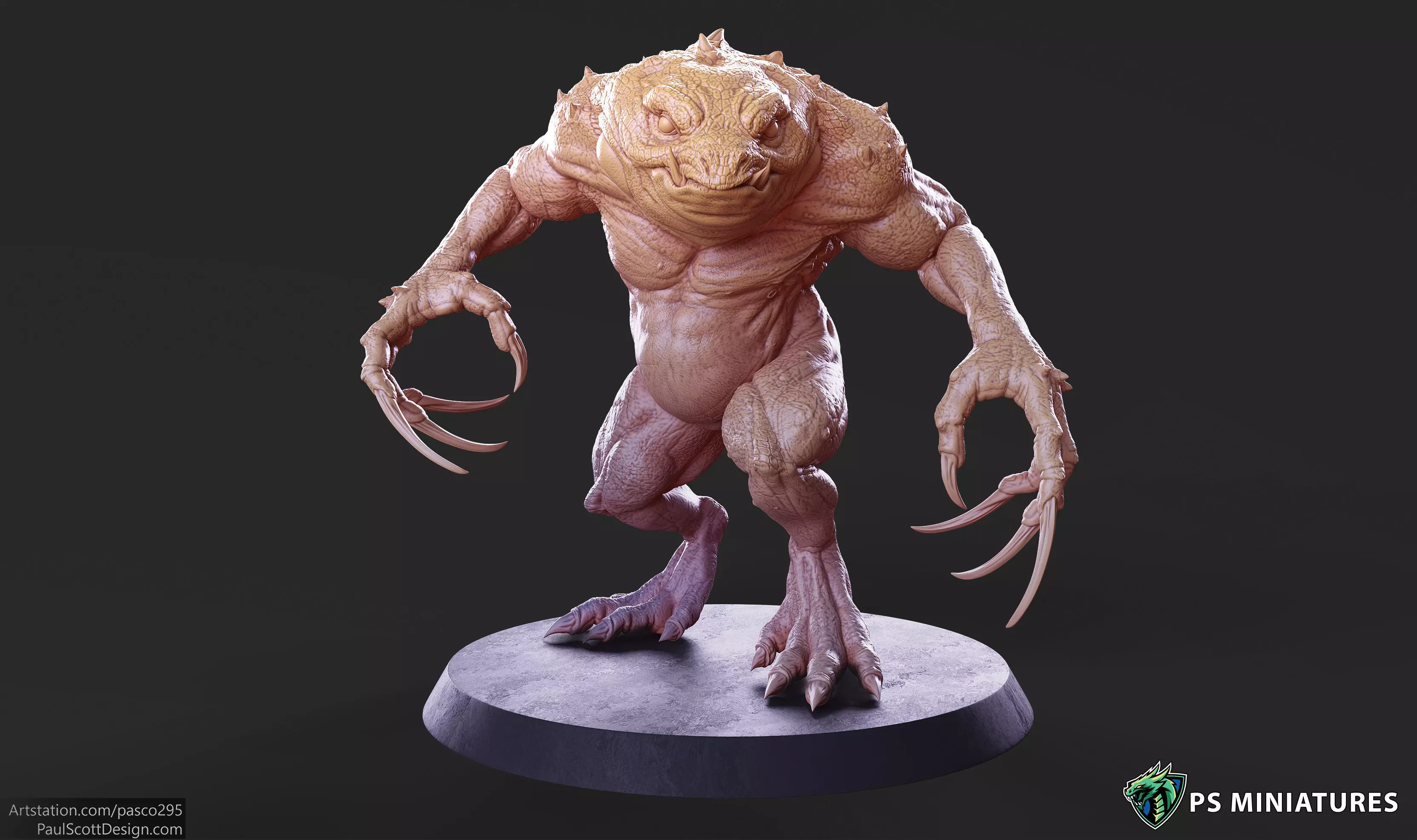 Slaad Lizardman - Pose 1 3D print model_0