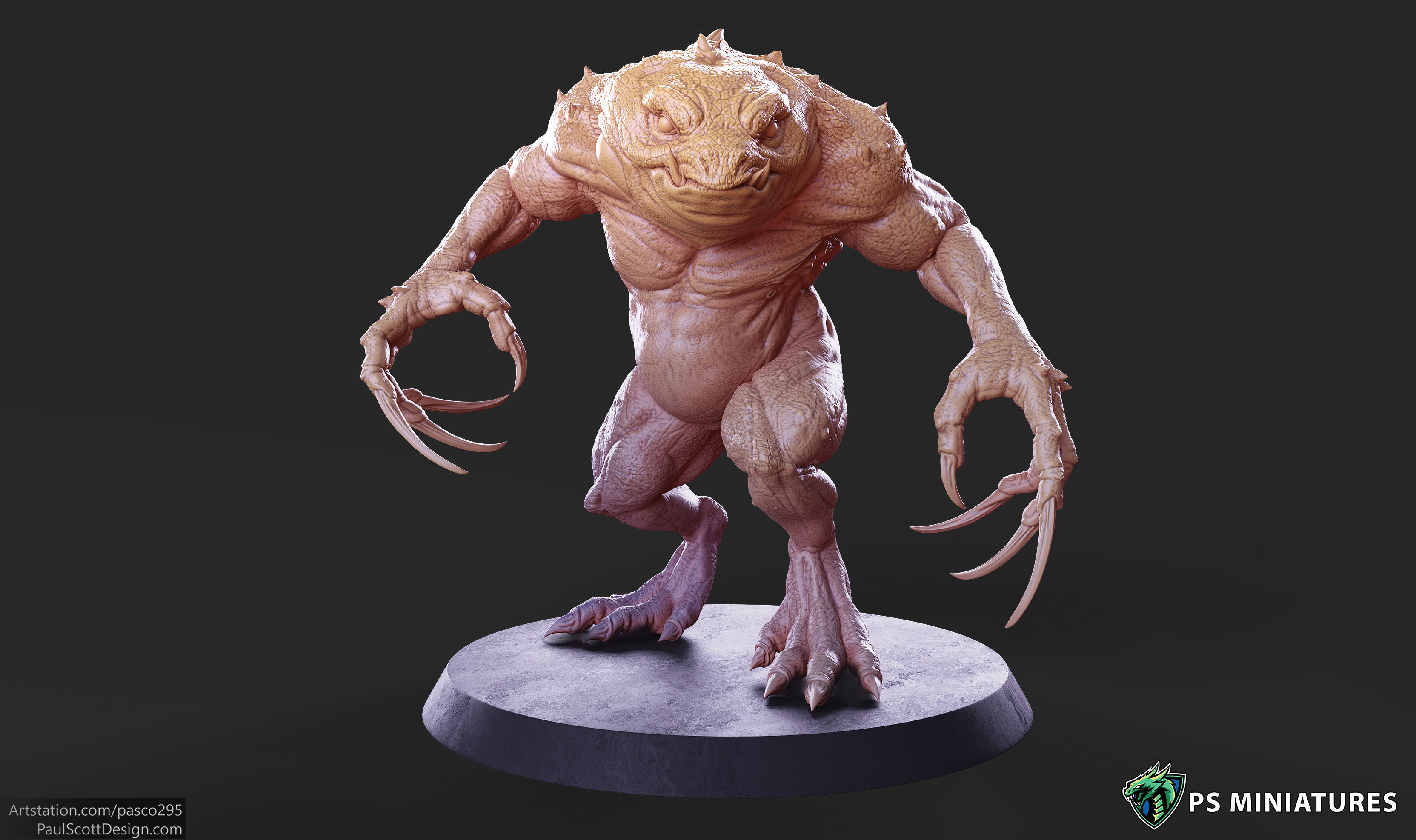 Slaad Lizardman - Pose 1 3D print model_14