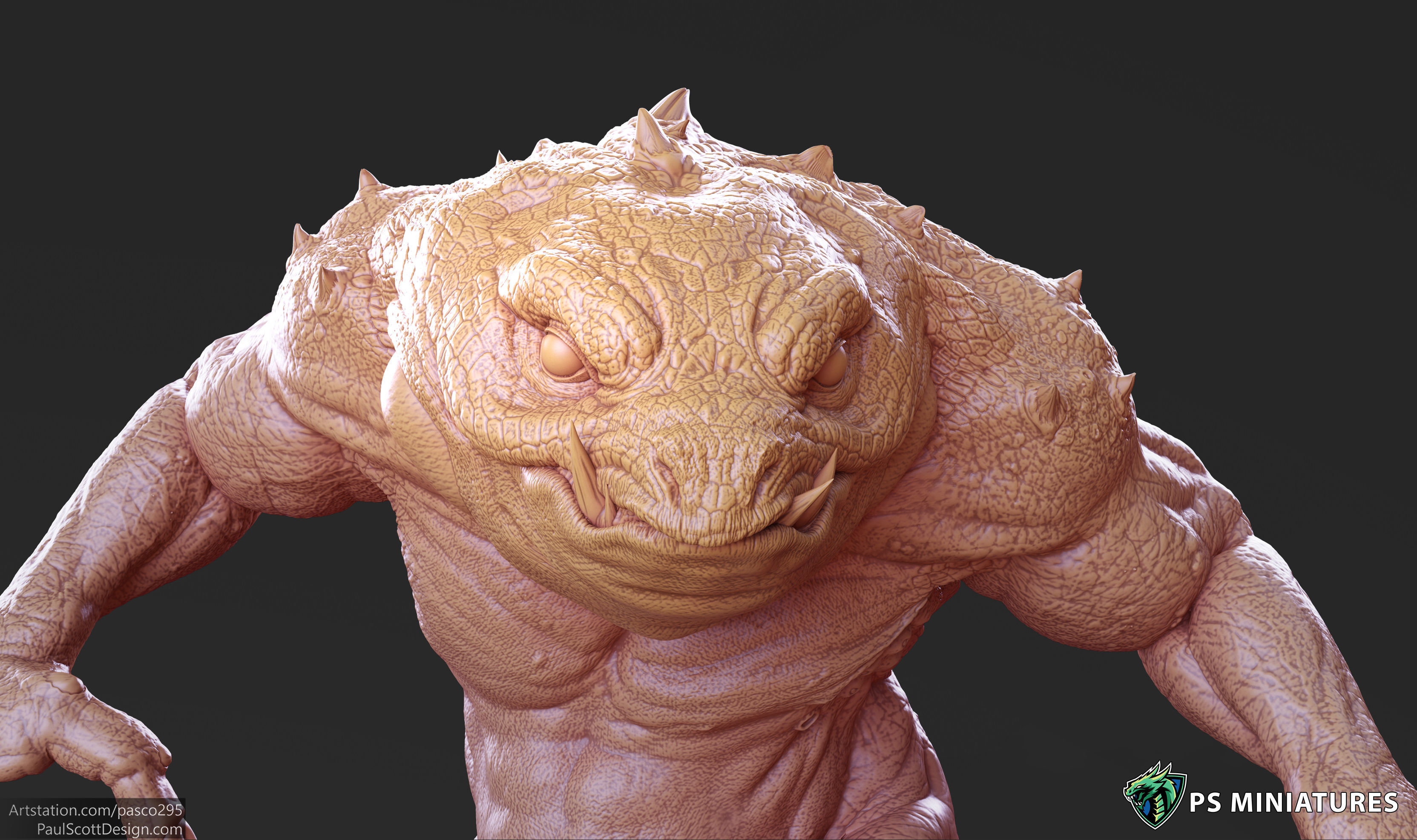 Slaad Lizardman - Pose 1 3D print model_18