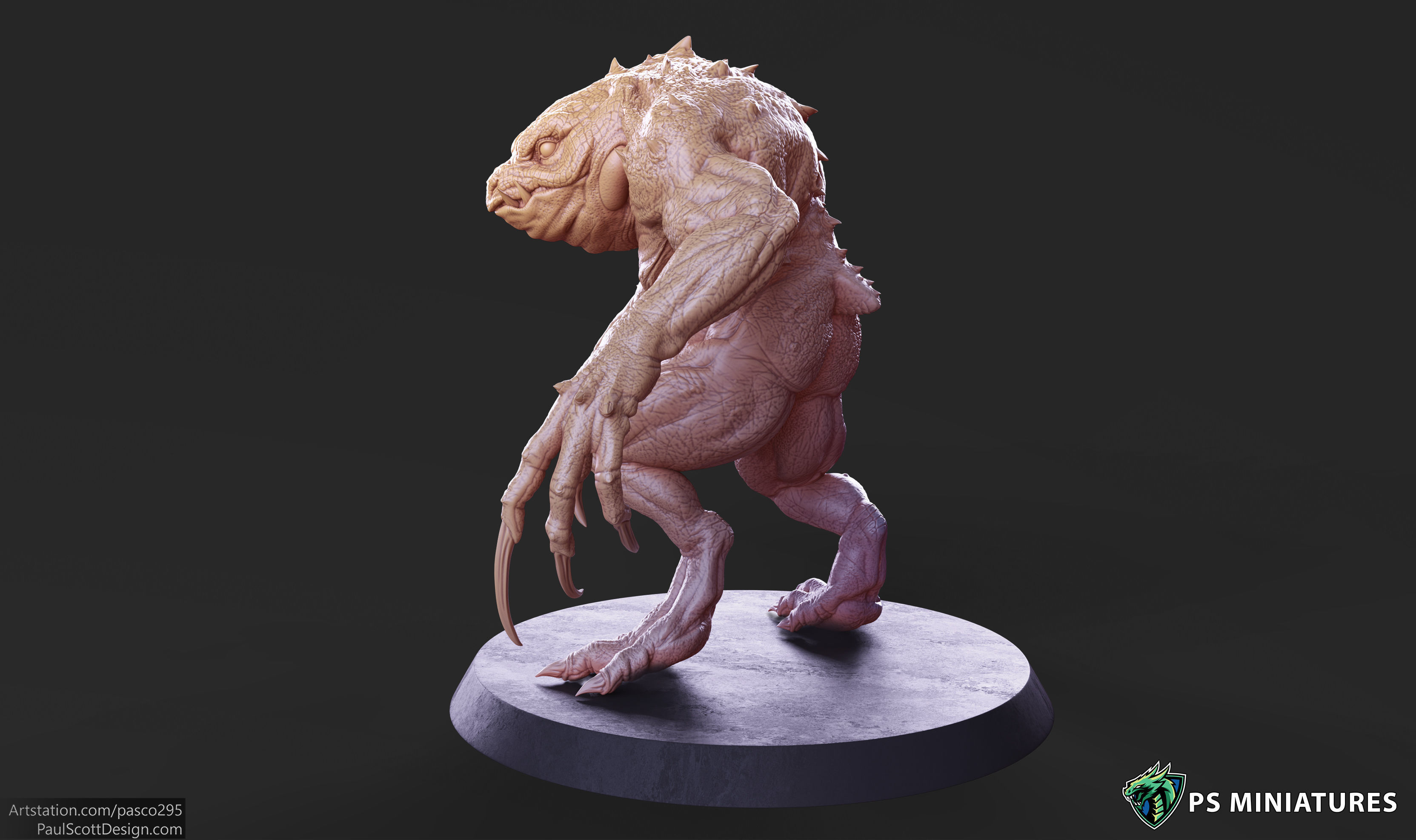 Slaad Lizardman - Pose 1 3D print model_13