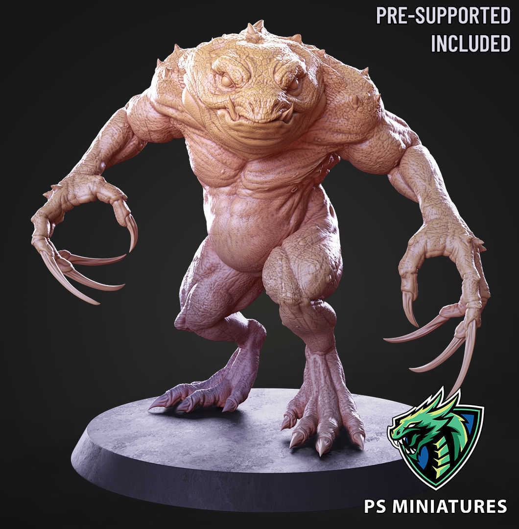 Slaad Lizardman - Pose 1 3D print model_1