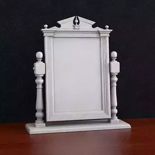 Mirror frame on wooden table