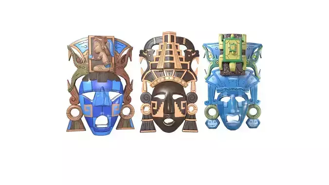 Maya Masks Collection 3D model