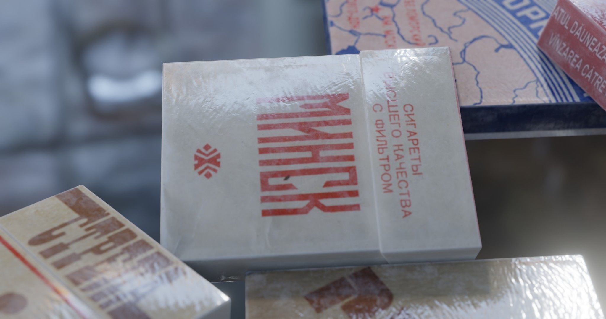 old vintage USSR Cigarette Pack Low-poly 3D model_4