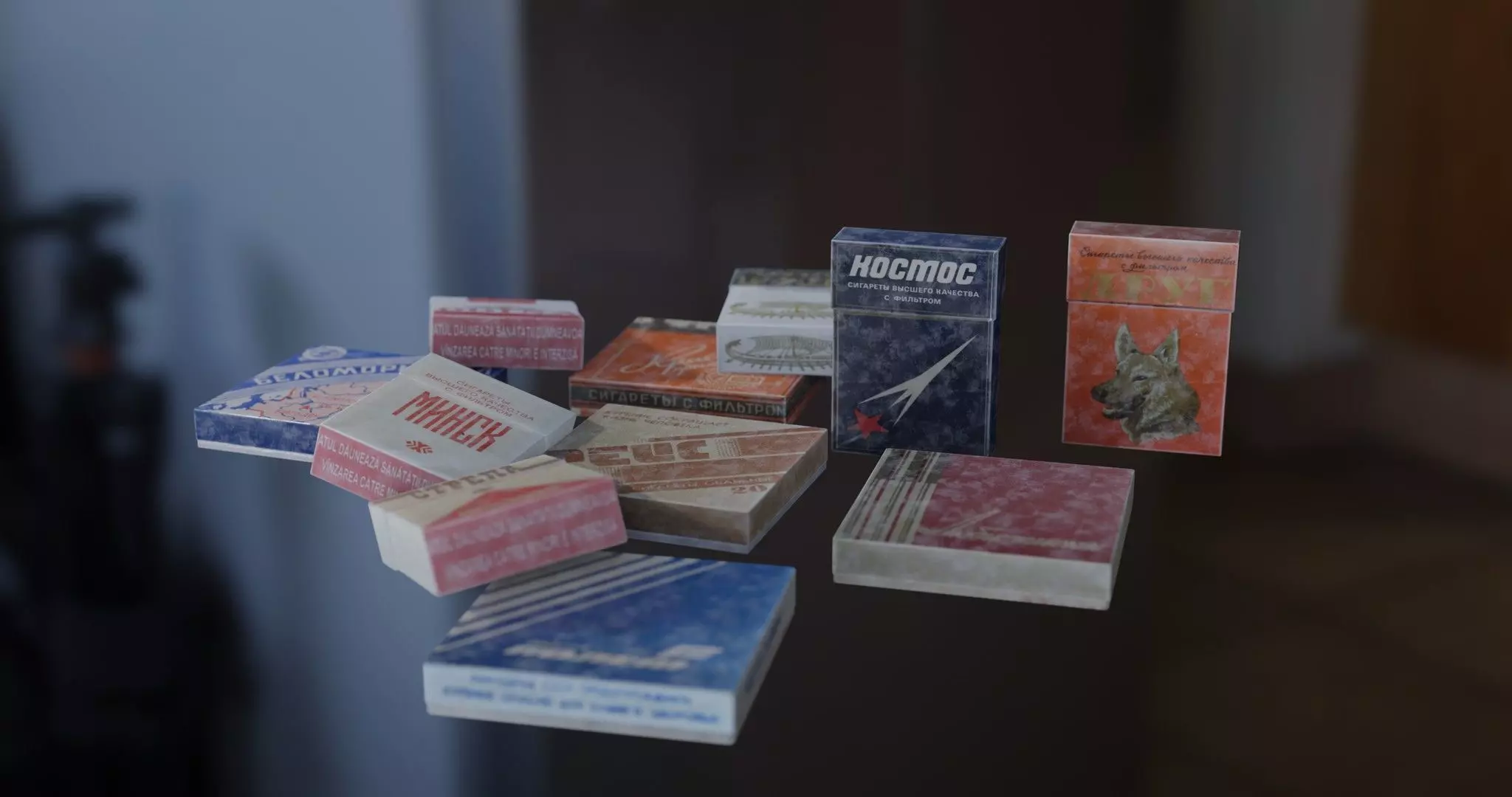 old vintage USSR Cigarette Pack Low-poly 3D model_0