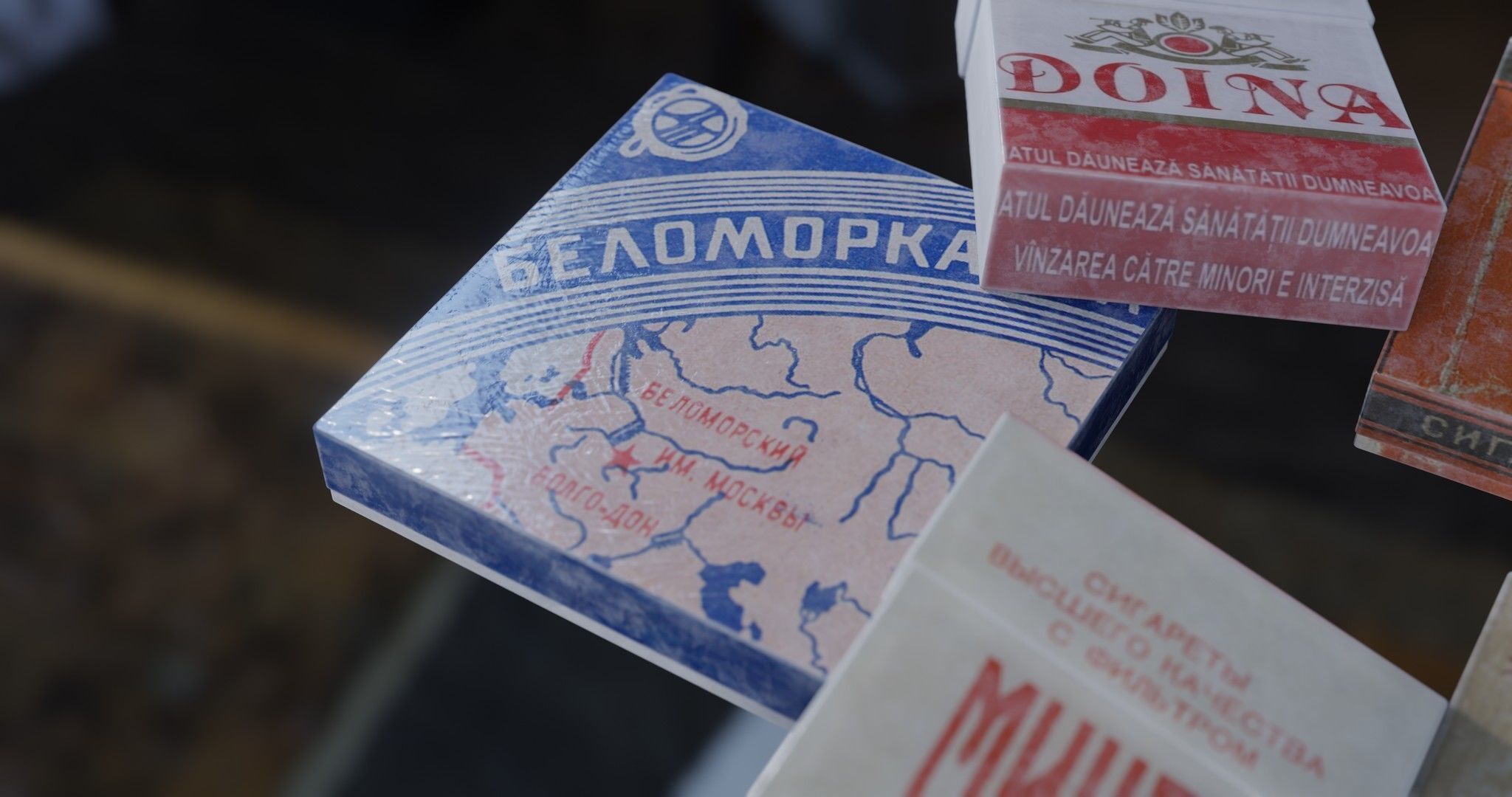 old vintage USSR Cigarette Pack Low-poly 3D model_1