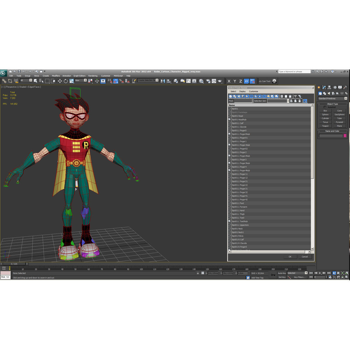 Robin Cartoon Character Rigged 3D model_31