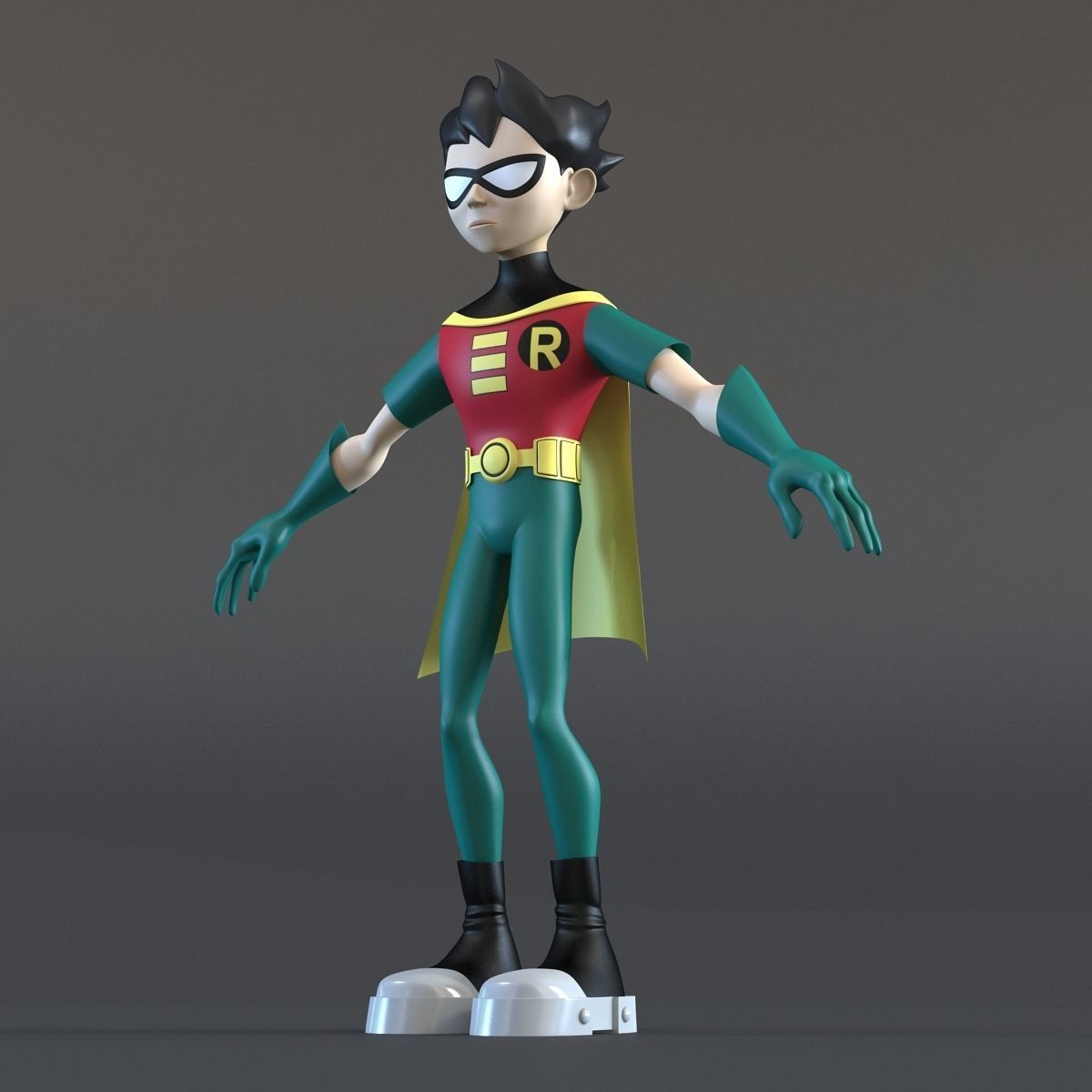 Robin Cartoon Character Rigged 3D model_9