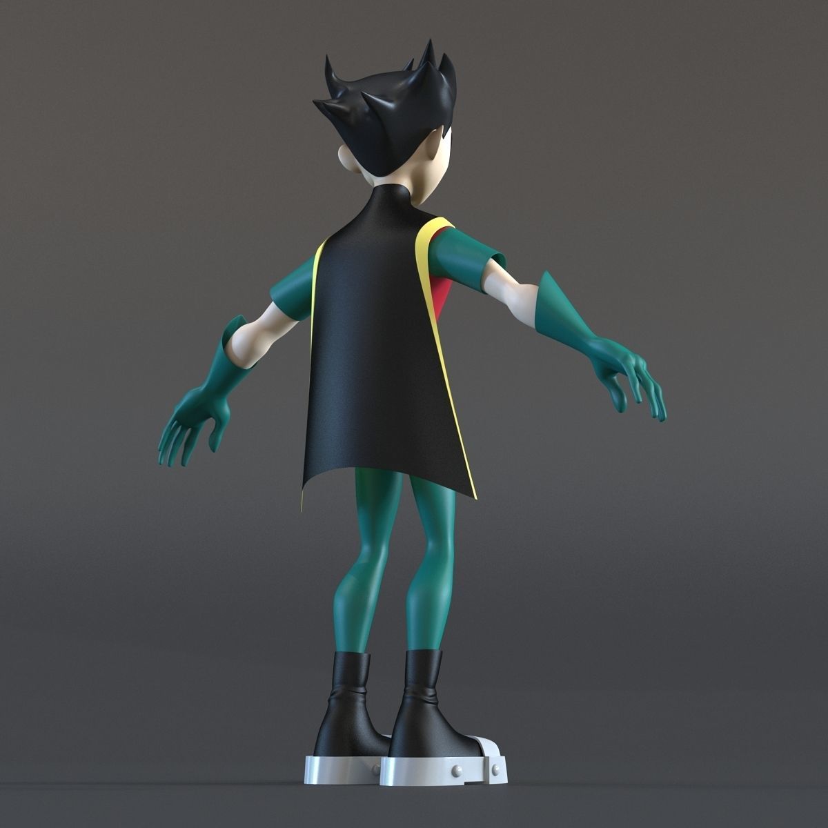 Robin Cartoon Character Rigged 3D model_11