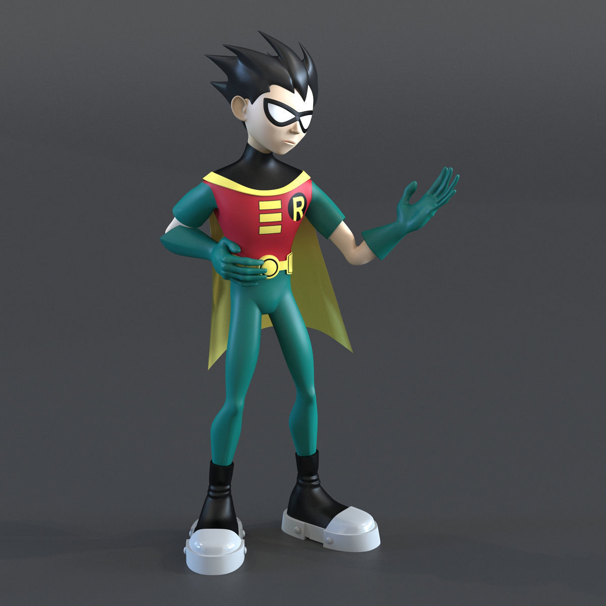 Robin Cartoon Character Rigged 3D model_13