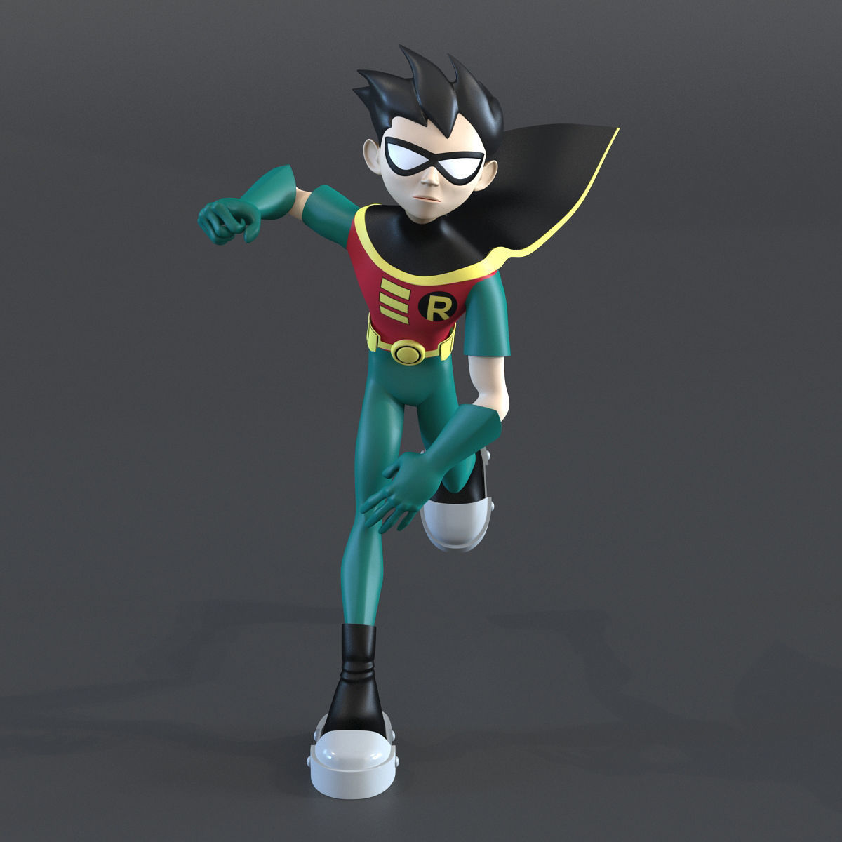 Robin Cartoon Character Rigged 3D model_14
