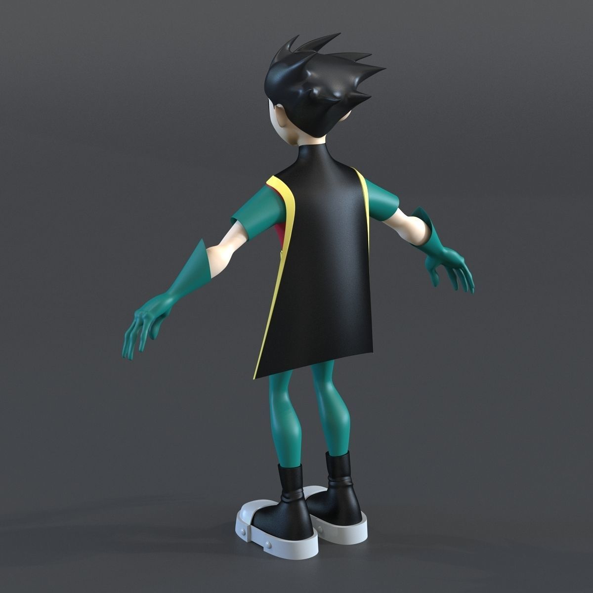 Robin Cartoon Character Rigged 3D model_10