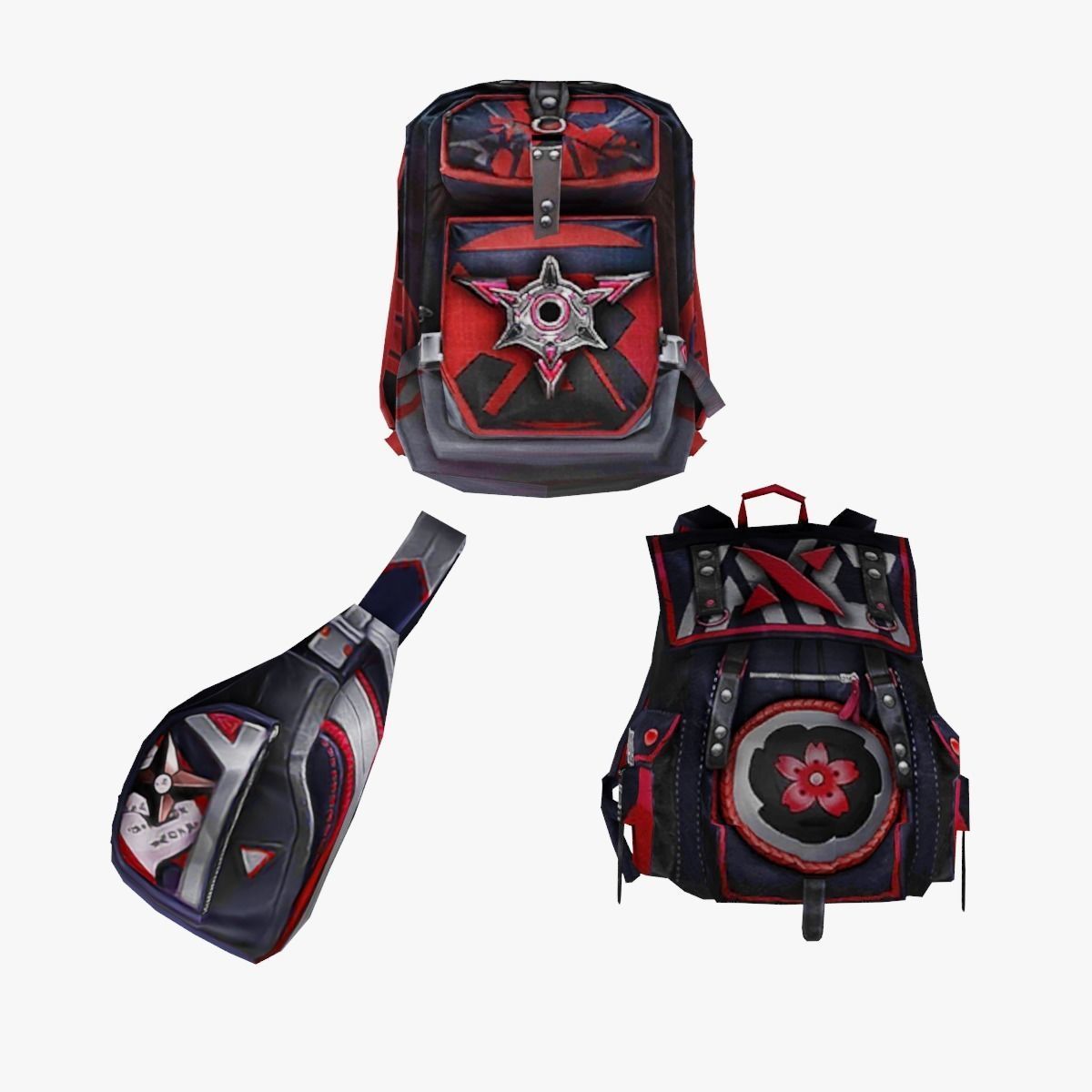 bag 3x Ninjas Backpack 3D model_1