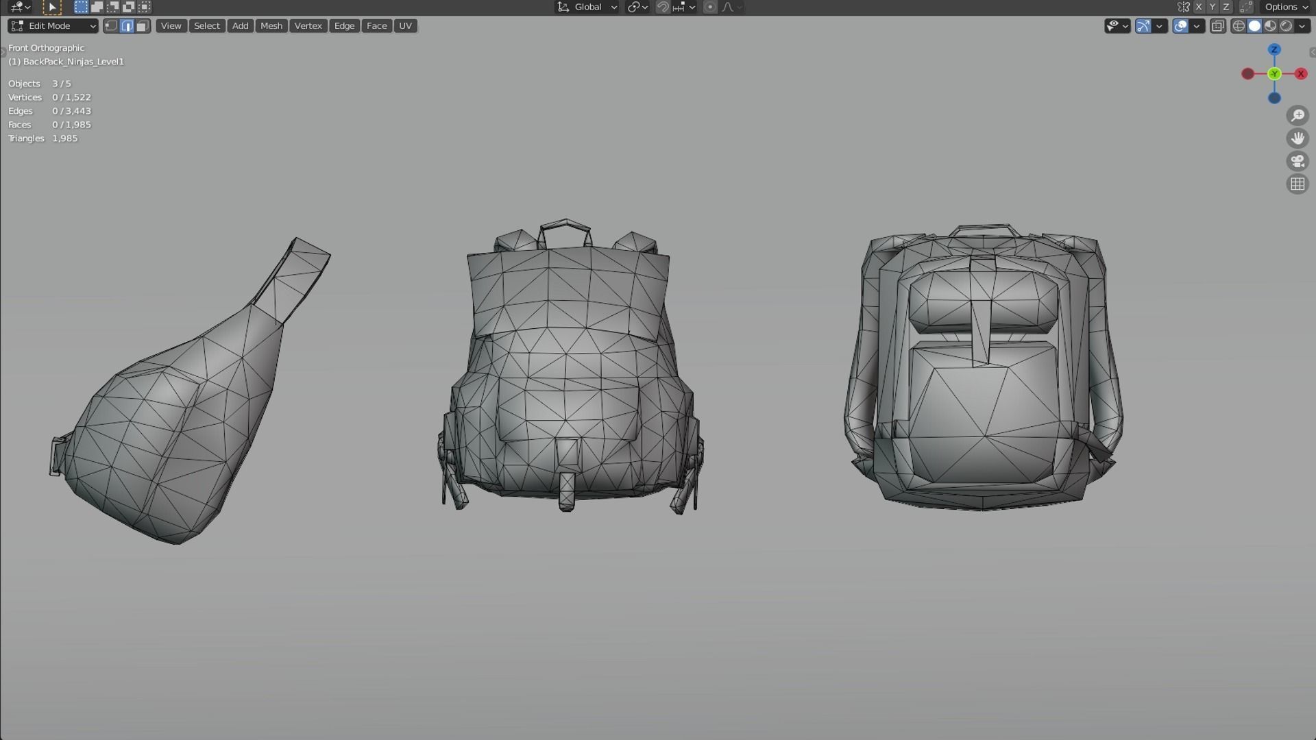 bag 3x Ninjas Backpack 3D model_5