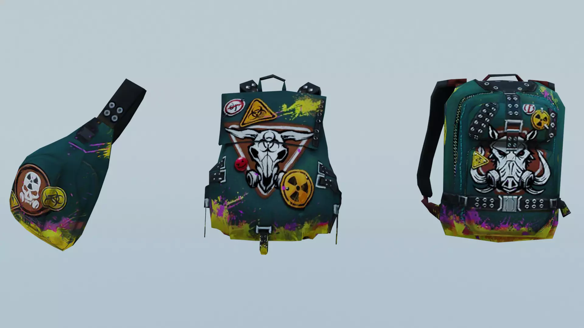 bag 3x Nuclear Backpack 3D model_0