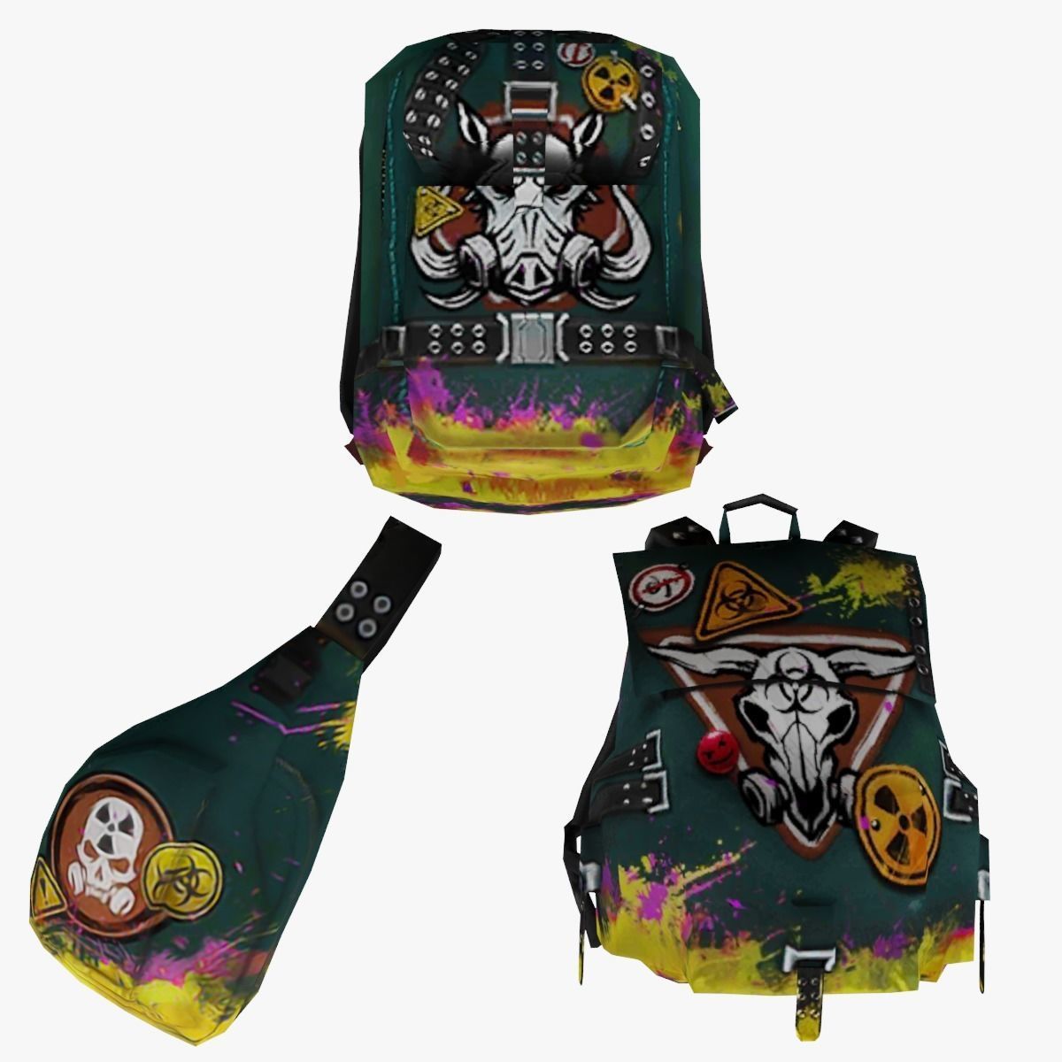 bag 3x Nuclear Backpack 3D model_1