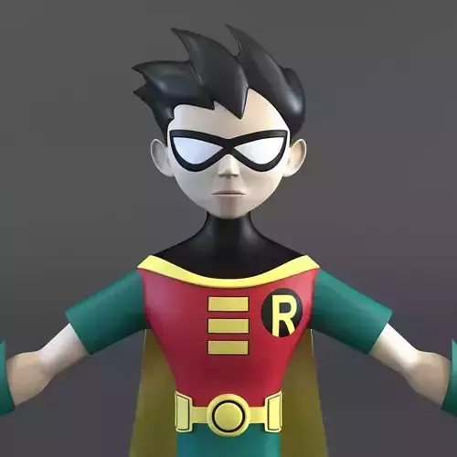 Robin Cartoon Character Rigged for Cinema 4D 3D model