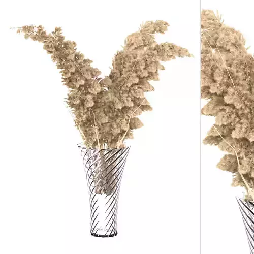 pampas vase with dried grasses in it