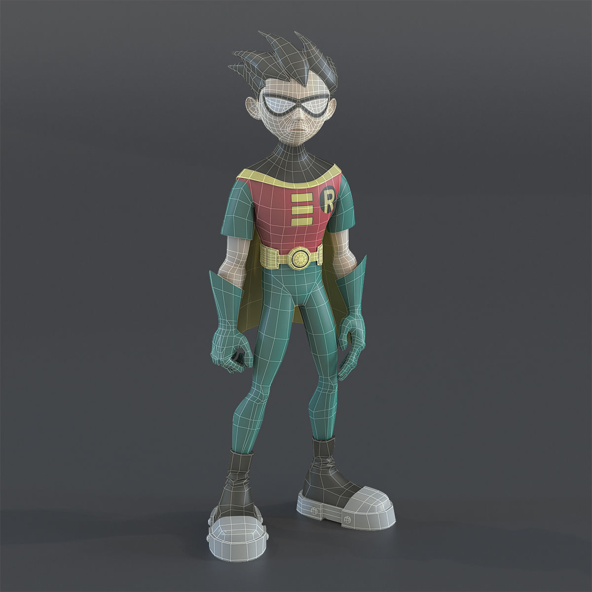Robin Cartoon Character Rigged for Maya 3D model_1