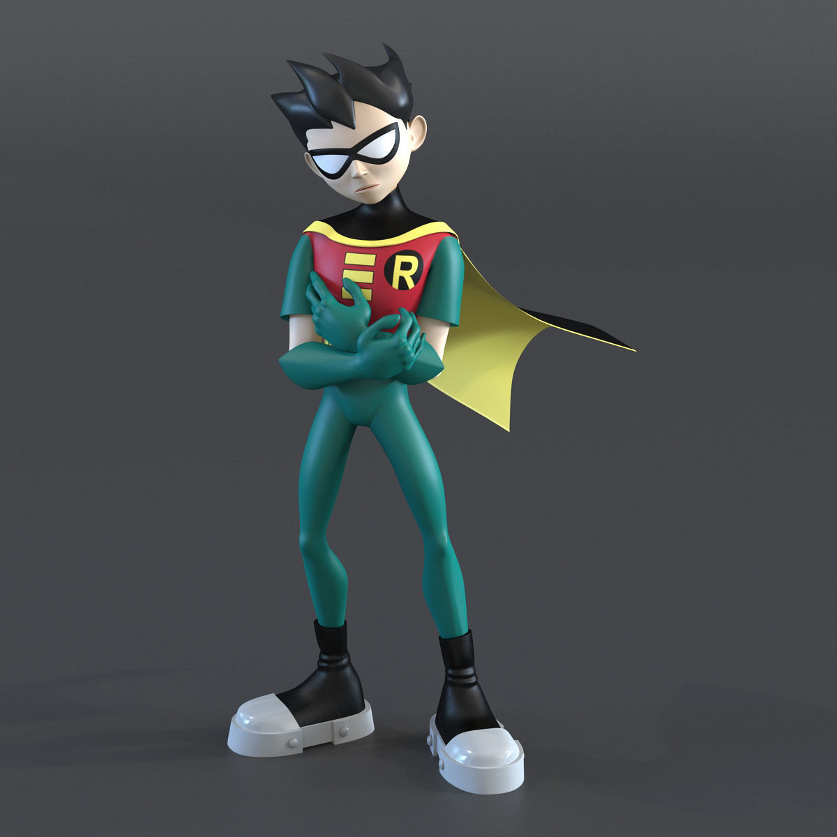 Robin Cartoon Character Rigged for Maya 3D model_12