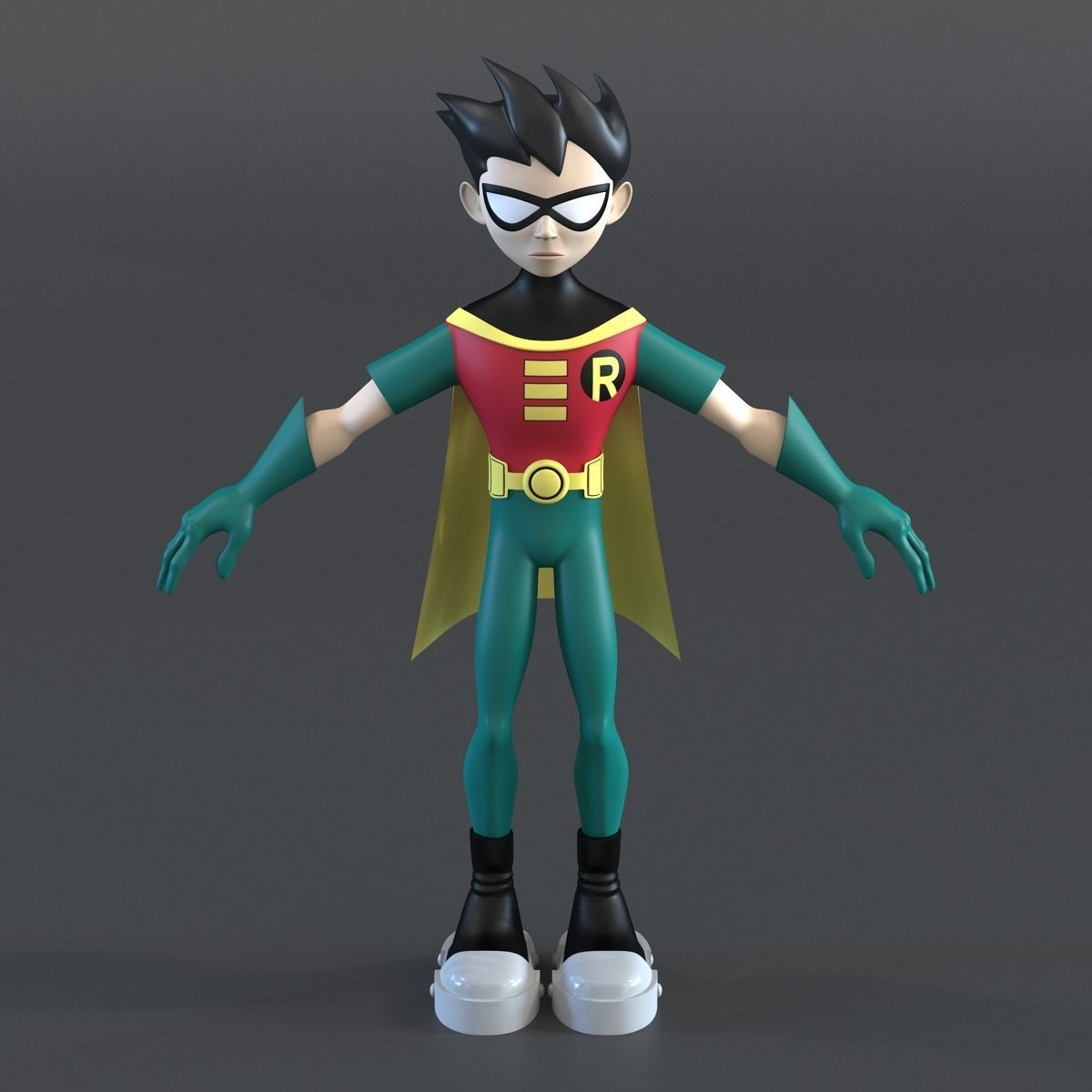 Robin Cartoon Character Rigged for Maya 3D model_3