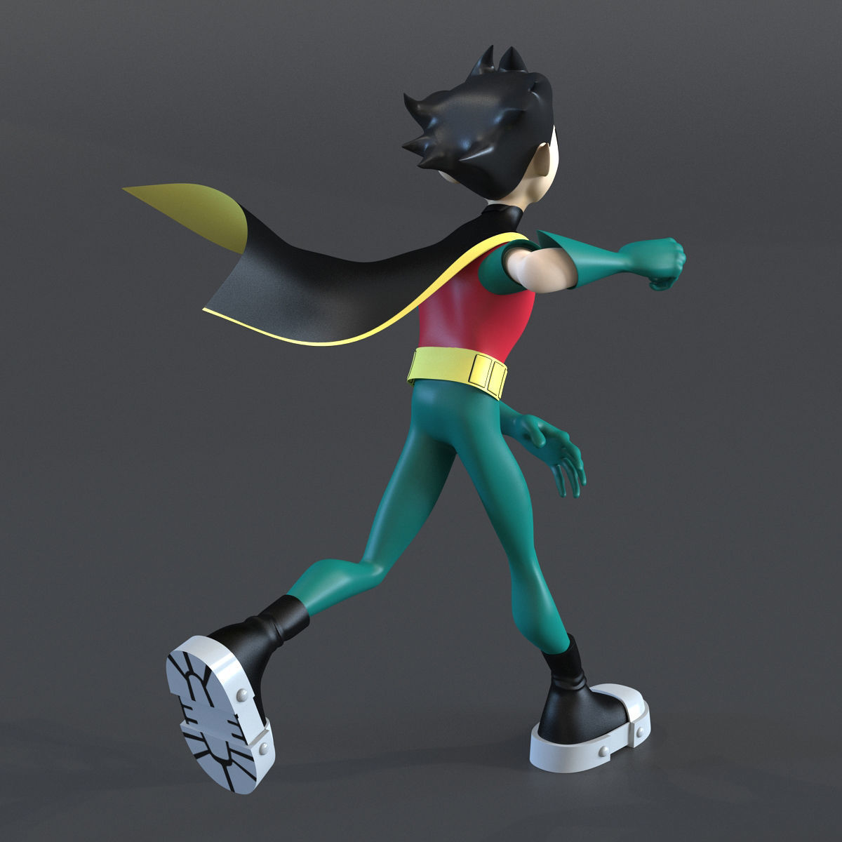 Robin Cartoon Character Rigged for Maya 3D model_16