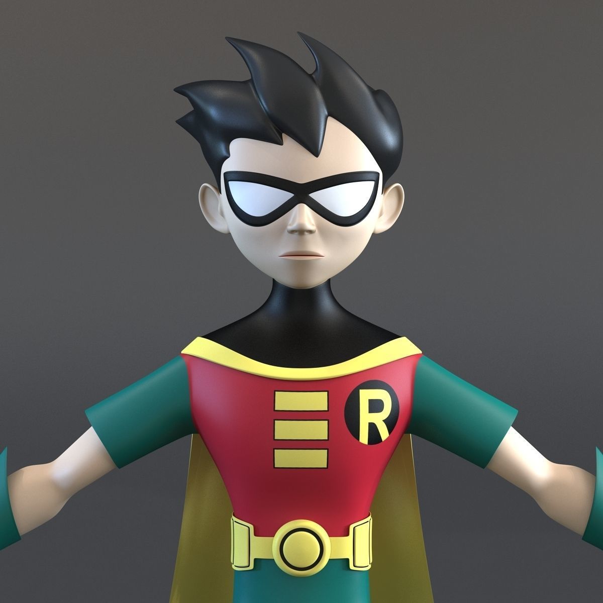 Robin Cartoon Character Rigged for Maya 3D model_19
