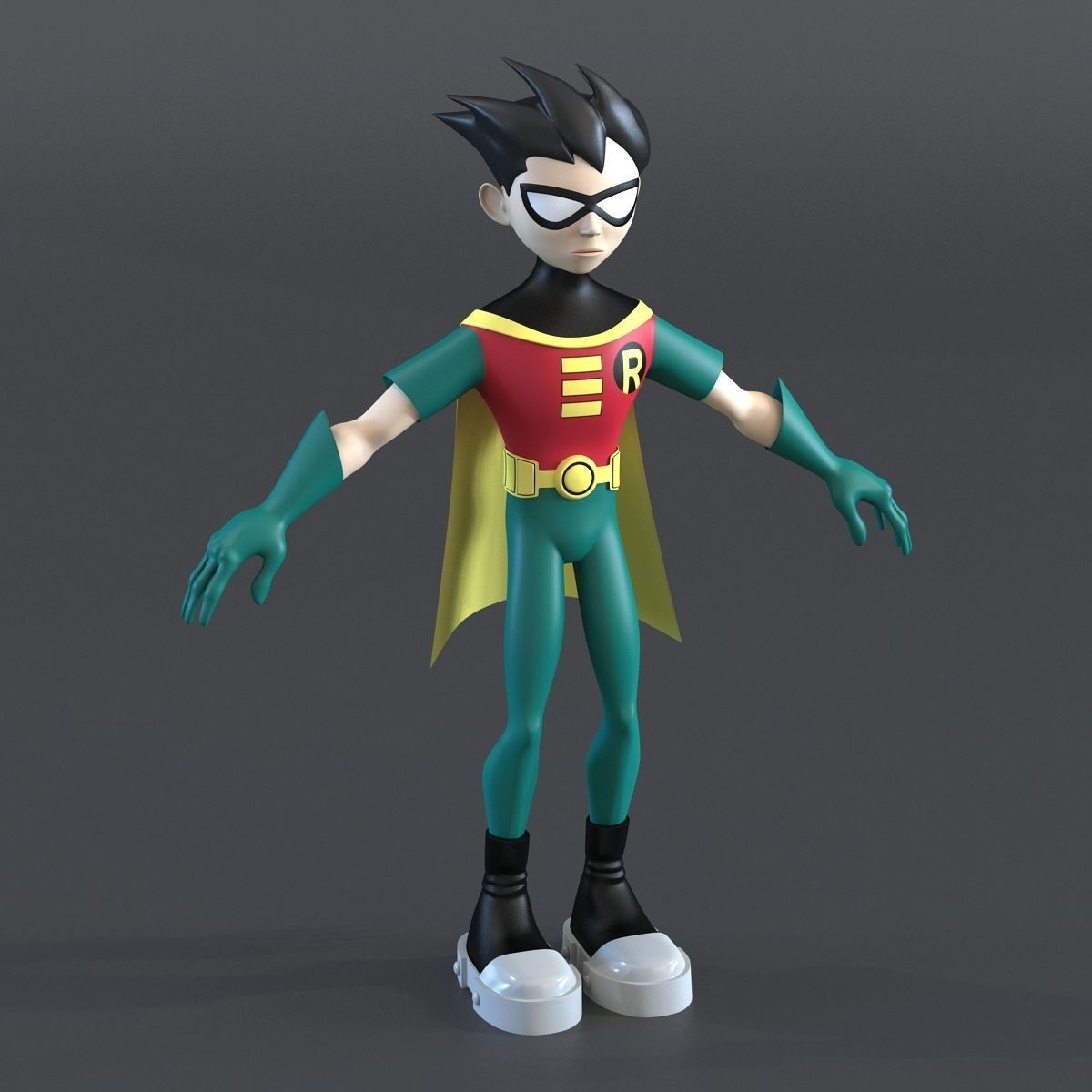 Robin Cartoon Character Rigged for Maya 3D model_8