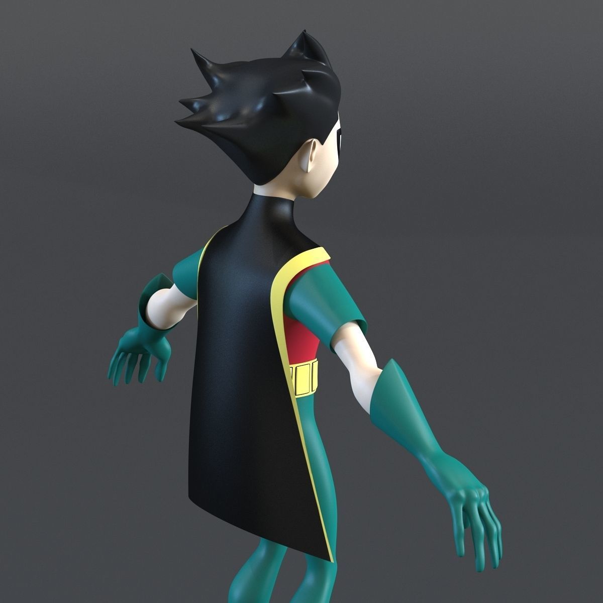 Robin Cartoon Character Rigged for Maya 3D model_26